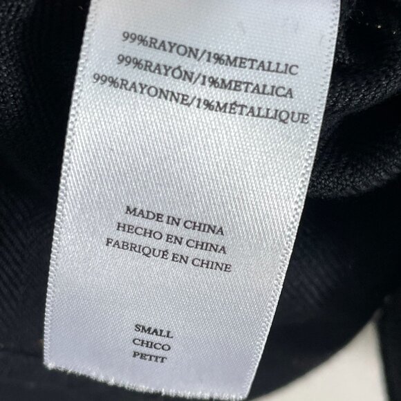 Rails Womens Small Eloise Ebony Tinsel Black Button Up Blouse Long Sleeve Shirt - Picture 7 of 11